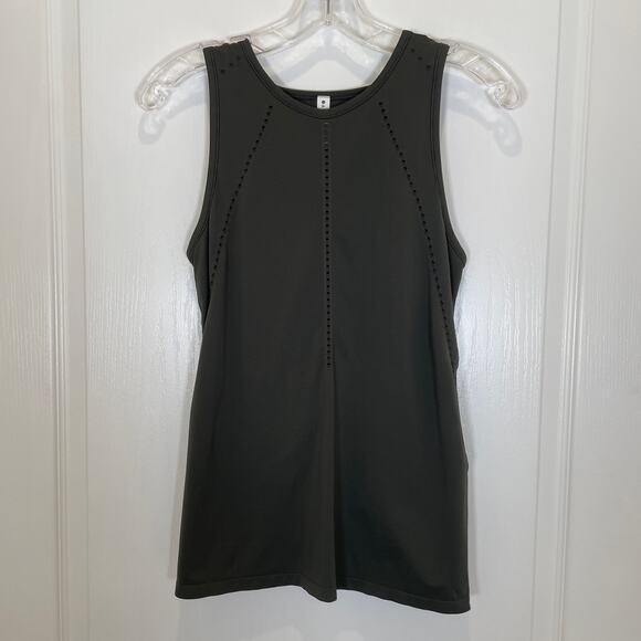 Athleta Foothill‎ Seamless Tank Top Split Back Olive Green XS - Picture 3 of 6